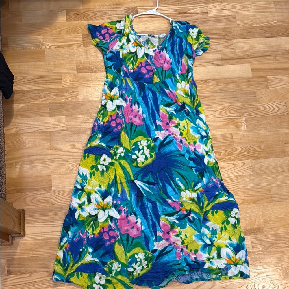 Jams World Blue and Green Flutter Sleeve Sundress